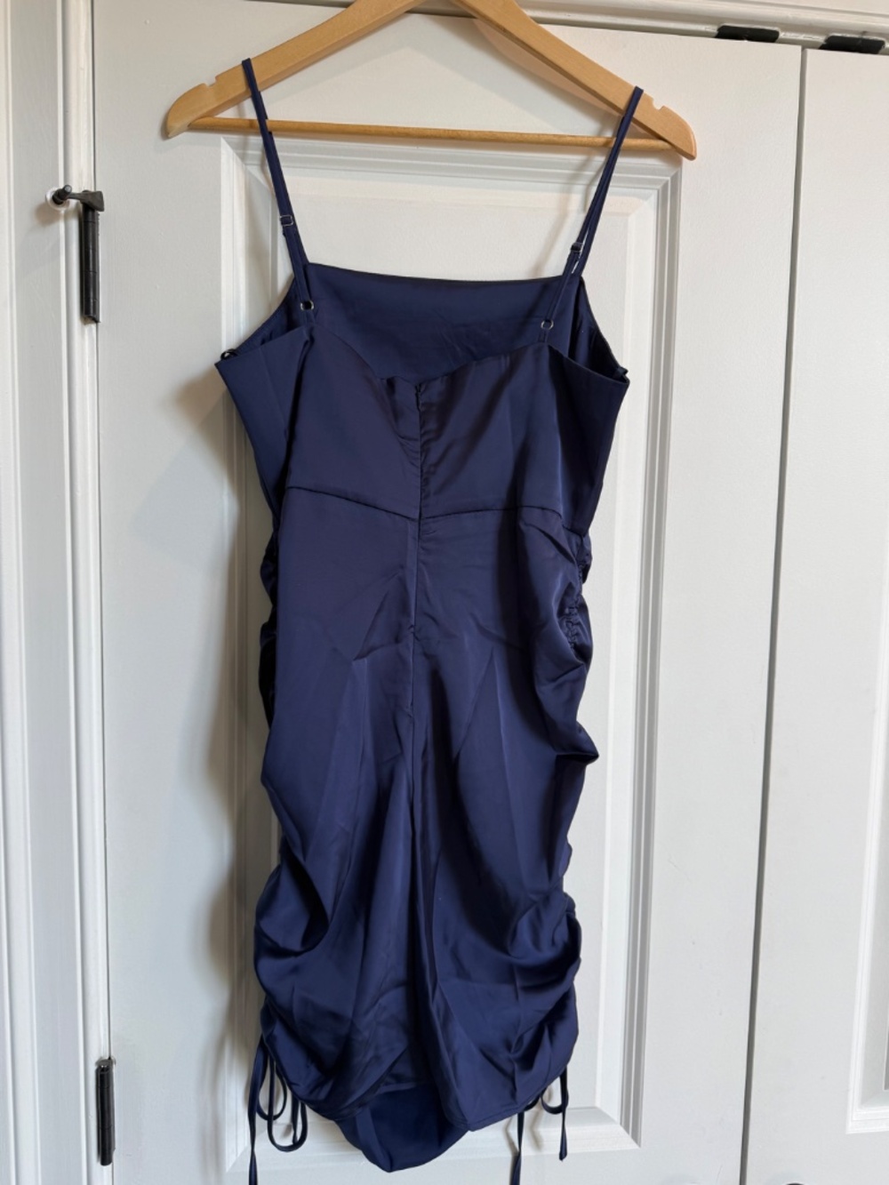 NWT She and Sky Navy Body Con Dress with Ruched Sides - Picture 2 of 3
